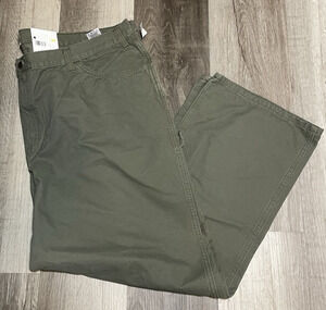 DieHard Carpenter Pants Men's Size 46x32 Green Duck Canvas Workwear Outdoor New